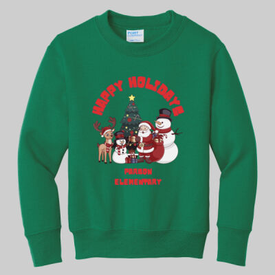 Youth Crewneck - Winter Holidays - Happy Holidays - Green Thumbnail