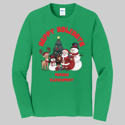 Adult Long Sleeve Shirt - Winter Holidays - Happy Holidays - Green Thumbnail