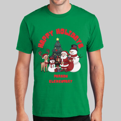 Adult T-Shirt - Winter Holidays - Happy Holidays - Green Thumbnail