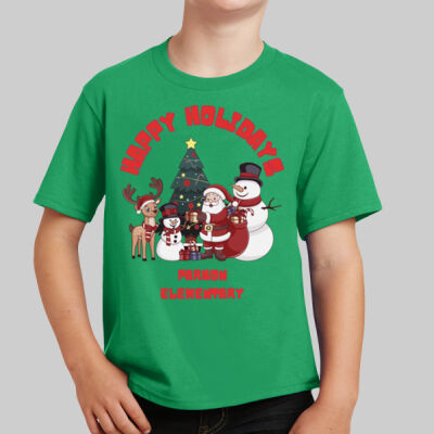 Youth T-Shirt - Winter Holidays - Happy Holidays - Green Thumbnail