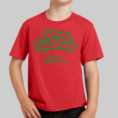 Youth T-Shirt - Winter Holidays - Merry Christmas - Green Thumbnail