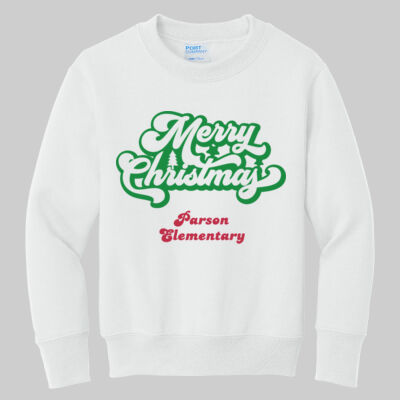 Youth Crewneck - Winter Holidays - Merry Christmas - Green & Red Thumbnail