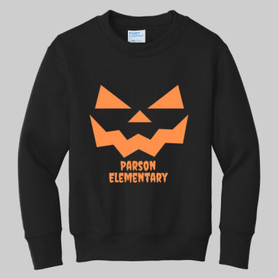 Youth Crewneck - Fall Holidays - Jack O' Lantern - Orange Thumbnail