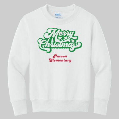 Youth Crewneck - Winter Holidays - Merry Christmas - Green & Red Thumbnail